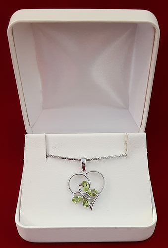 Peridot Butterfly Heart Necklace