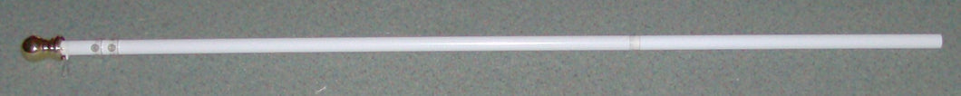White Spinning Aluminum 5 feet flagpole for 2x3 feet grommeted flags or sleeve pole hem flag
