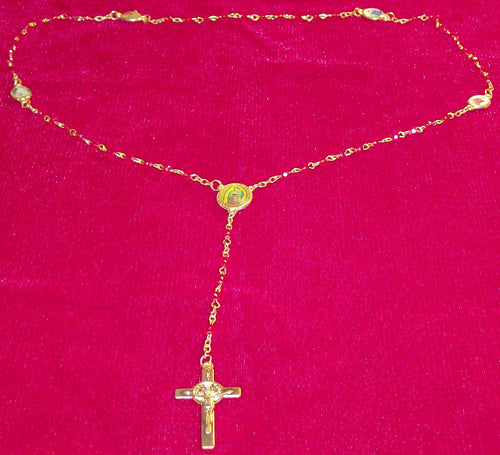Red Goldtone Rosary