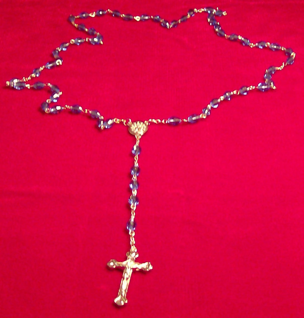 Royal Blue Rosary Beads, Traditional