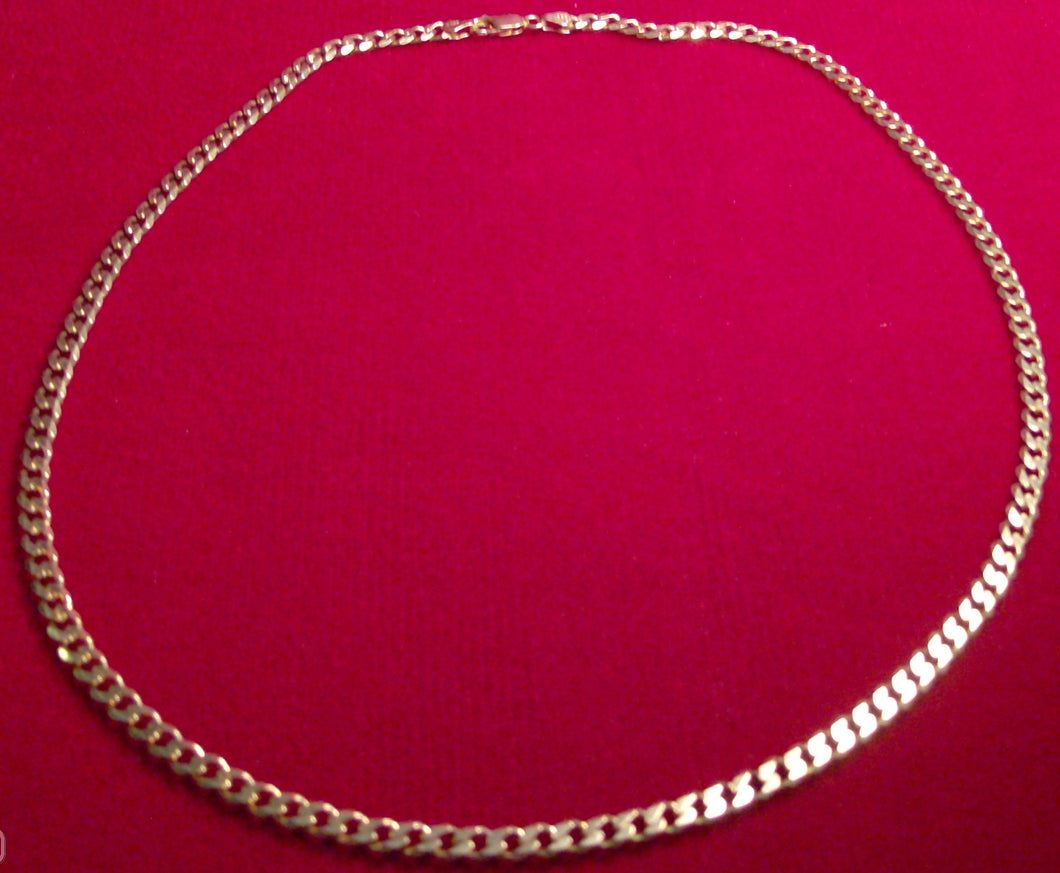 Gold Electroplated Sterling Silver Curb Chains