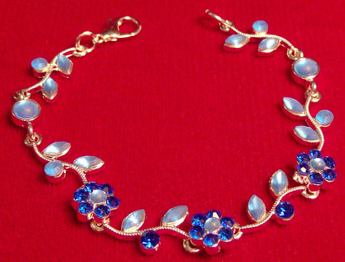 Rhinestone Bracelet Sapphire Blue