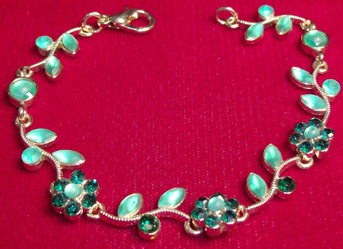 Rhinestone Bracelet Emerald Green
