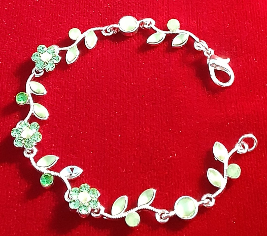 Rhinestone Bracelet Light Mint Green