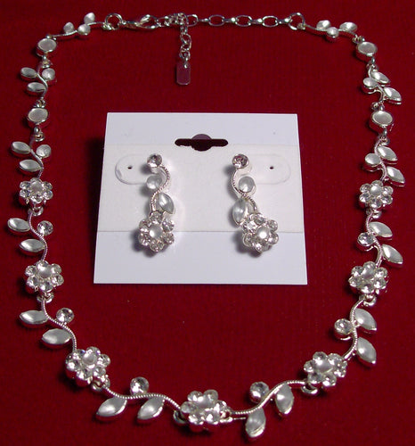 Crystal Clear Rhinestone Necklace and Earring set