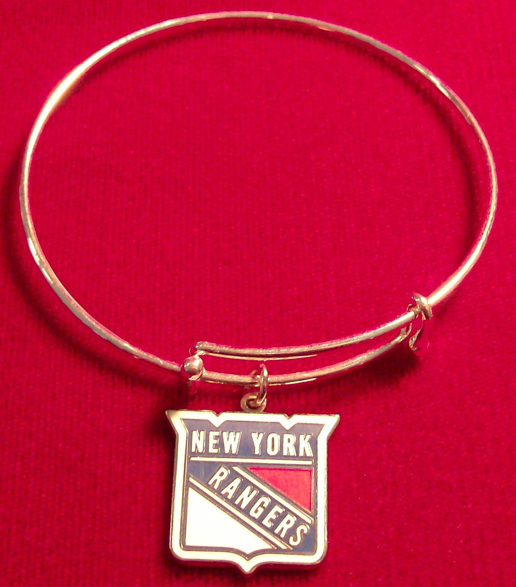 Pro Sports Expandable Wire Bangle Bracelets, New York Rangers