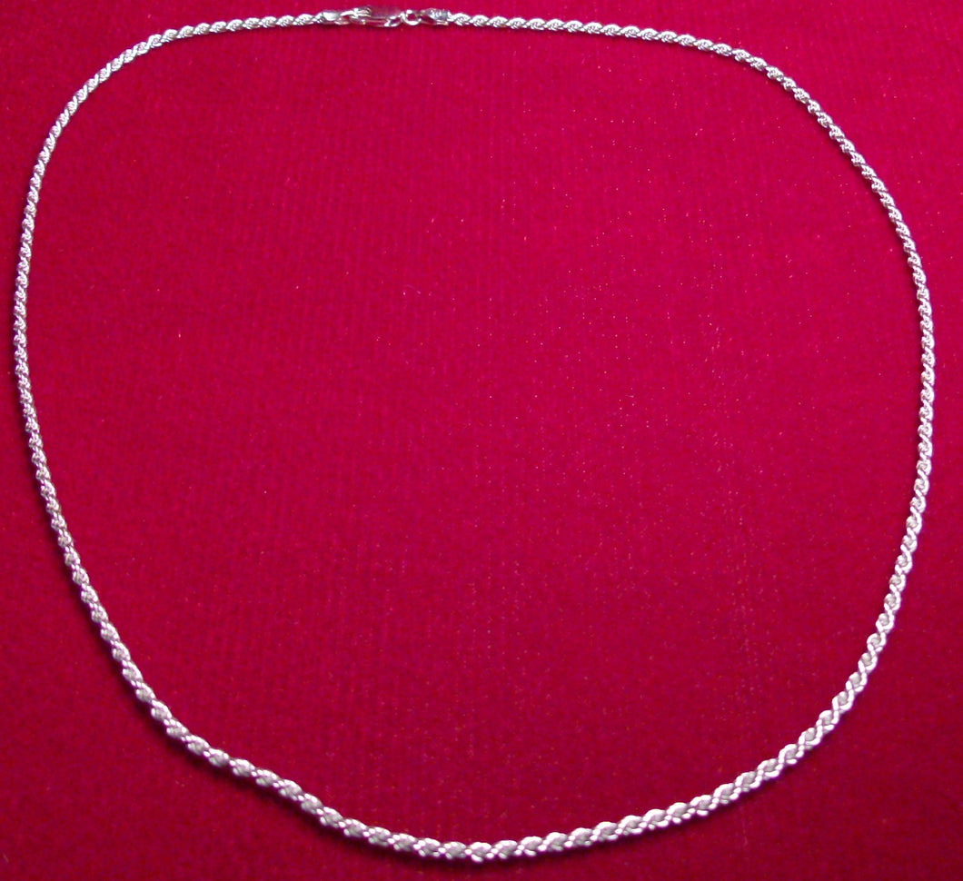 Sterling Silver Rhodium Rope Chain is our best medium weight chain