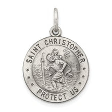 Load image into Gallery viewer, Sterling Silver Saint Christopher Pendant, Travelers AQFLAGS.COM
