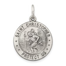 Sterling Silver Saint Christopher Pendant, Travelers AQFLAGS.COM