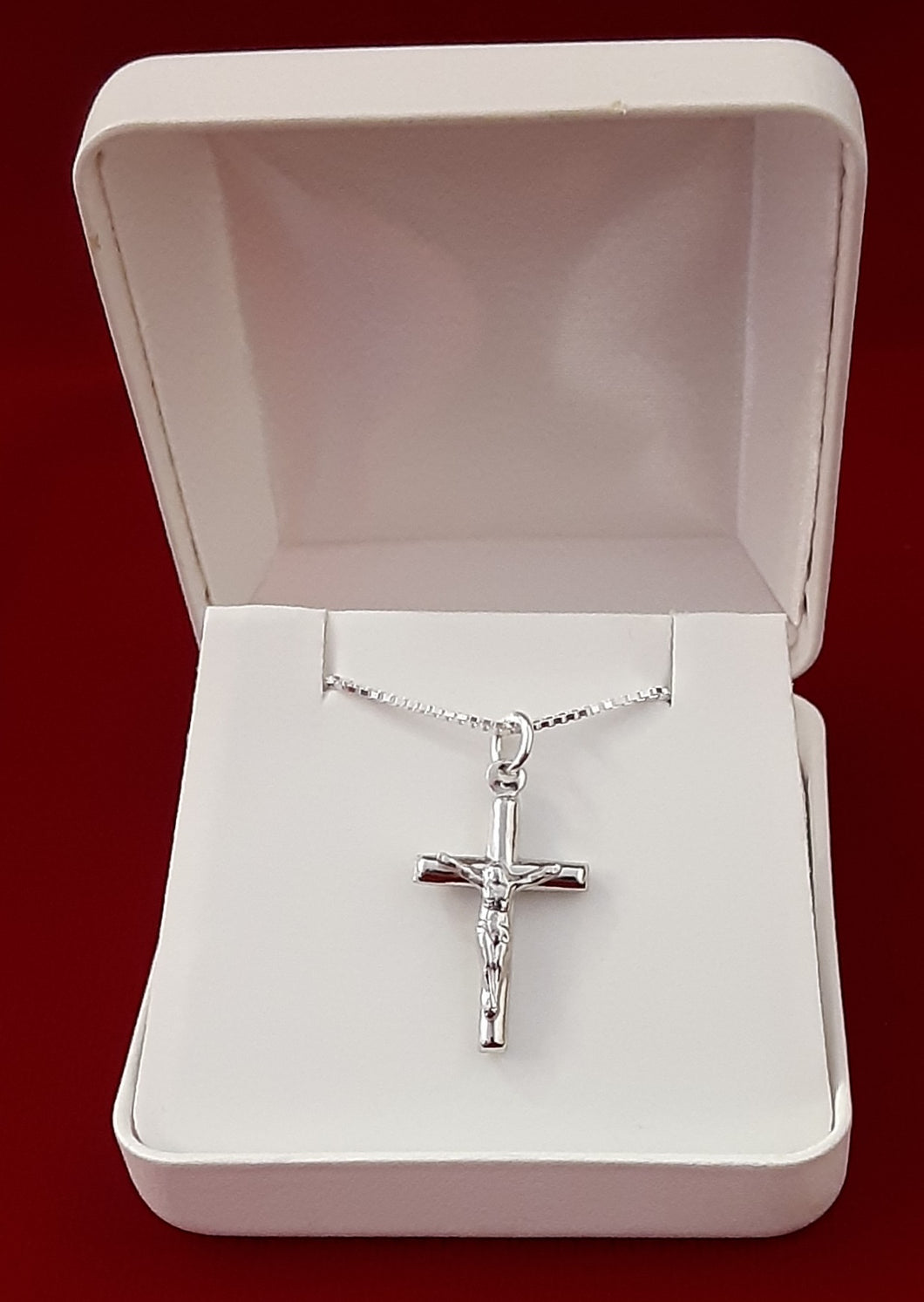 Crucifix Cross Necklace, Sterling Silver